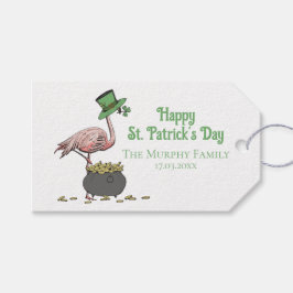 Irish Shamrock Pink Flamingo St Patricks Day Geschenkanhänger
