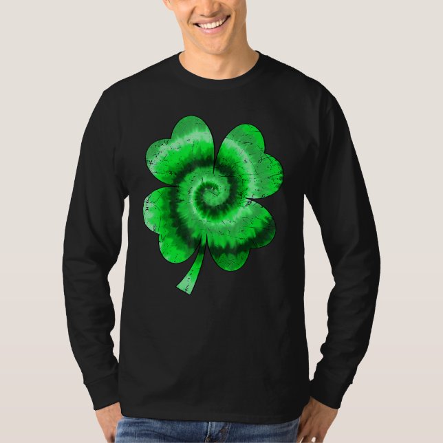 Irish Shamrock Tie Dye Happy St Patrick's Day Go L T-Shirt (Vorderseite)
