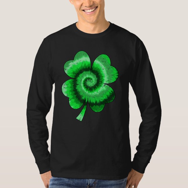 Irish Shamrock Tie Dye Happy St Patrick's Day Go L T-Shirt (Vorderseite)