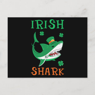 Irish Shark Kleeblatts St Patrick Day Postkarte