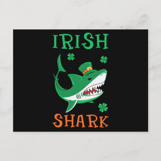 Irish Shark Kleeblatts St Patrick Day Postkarte