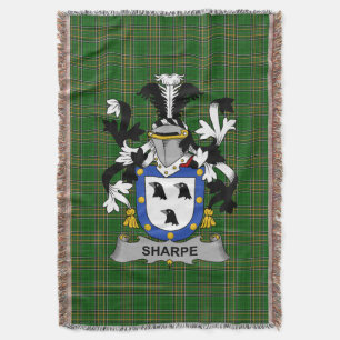 Irish Sharpe Coat of Arms Familienwappen Irland Decke