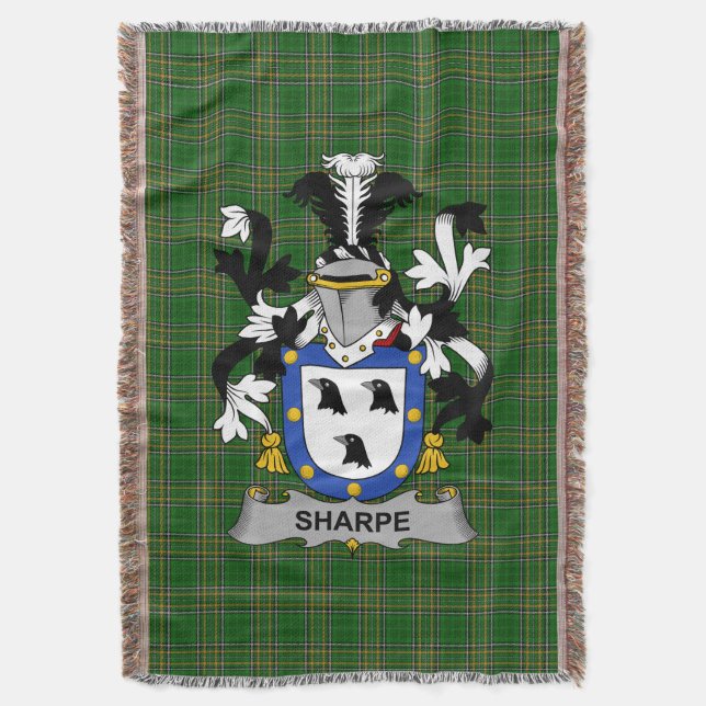 Irish Sharpe Coat of Arms Familienwappen Irland Decke (Vorderseite Vertikal)