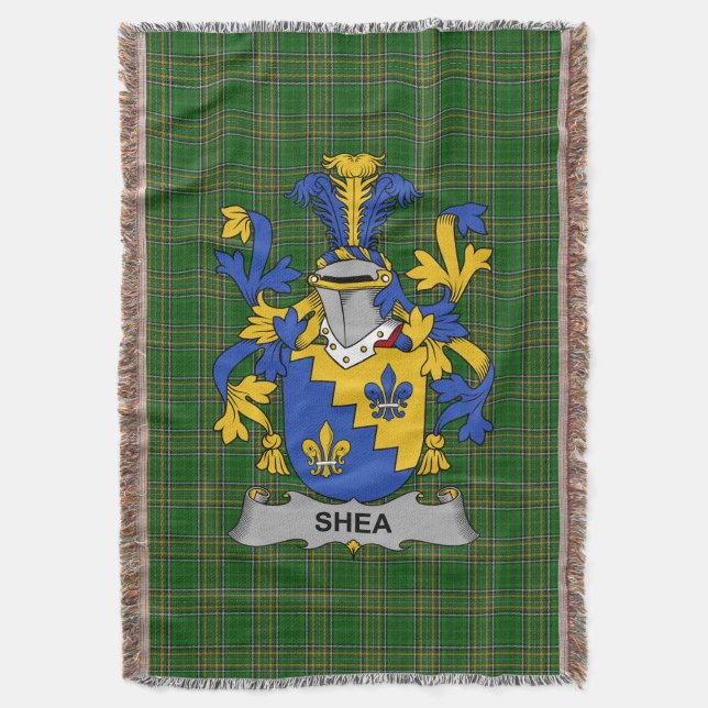 Irish Shea oder O_Shee Coat of Arms Familienwappen Decke (Vorderseite Vertikal)