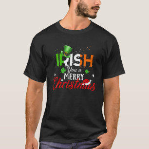 Irish Sie ein frohe Weihnachten Funny Irland Flag  T-Shirt