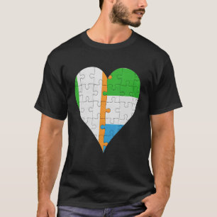 Irish Sierra Leonean Flag Herz T-Shirt