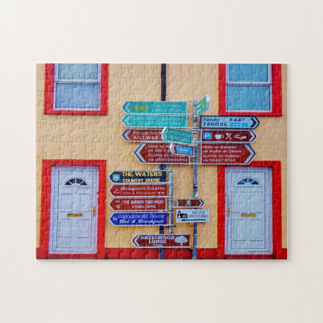 Irish Signpost Galway Irland. Puzzle (Horizontal)