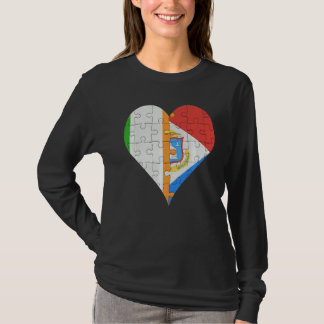 Irish Sint Maartener Flag Herz T-Shirt
