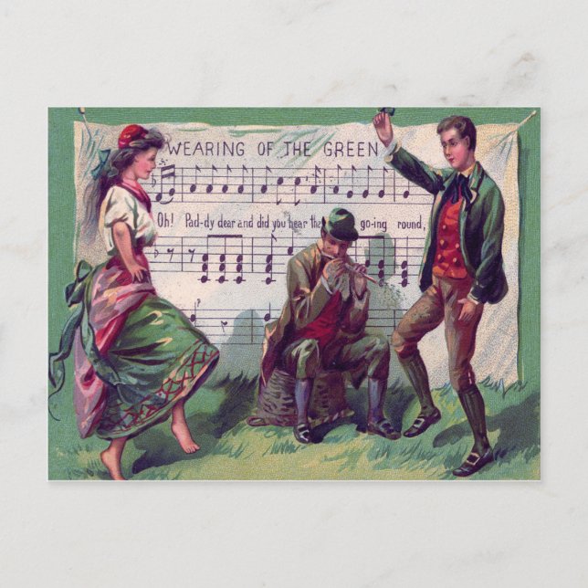 Irish Sinti und Roma Wearing of The Green Jig Postkarte (Vorderseite)