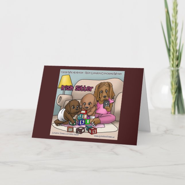Irish Sitter -  When Dogs Are Babysitters Karte (Vorderseite)