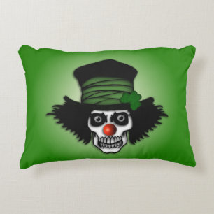 Irish Skeleton Clown Green Dekokissen