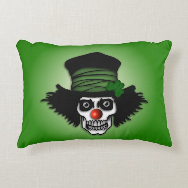 Irish Skeleton Clown Green Dekokissen (Vorderseite)
