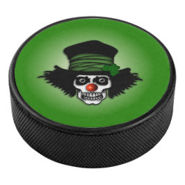 Irish Skeleton Clown Green Eishockey Puck