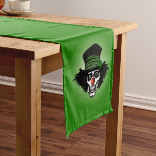 Irish Skeleton Clown Green Großer Tischläufer (Beispiel)