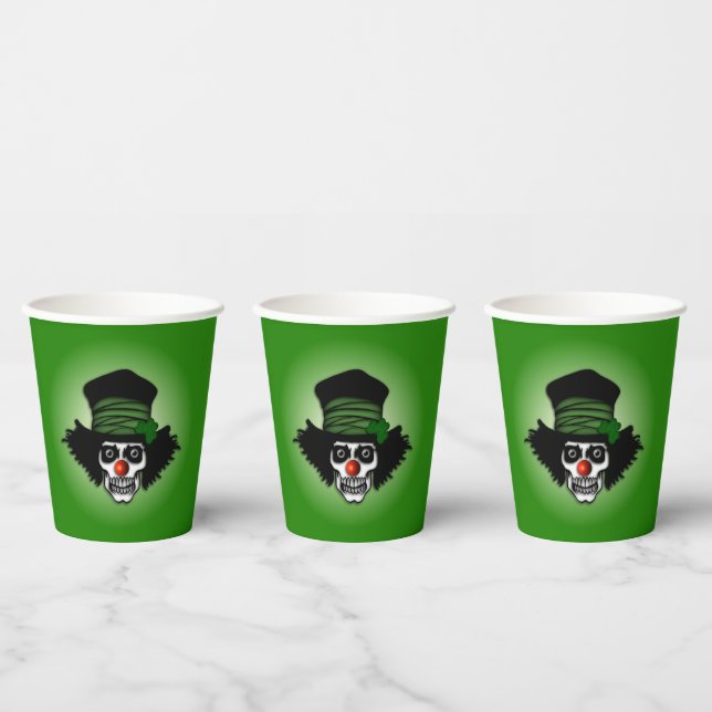 Irish Skeleton Clown Green Pappbecher (Multi)