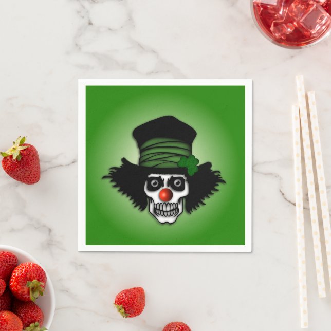 Irish Skeleton Clown Green Serviette (Beispiel)
