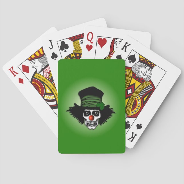 Irish Skeleton Clown Green Spielkarten (Rückseite)