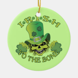 Irish Skull Keramik Ornament