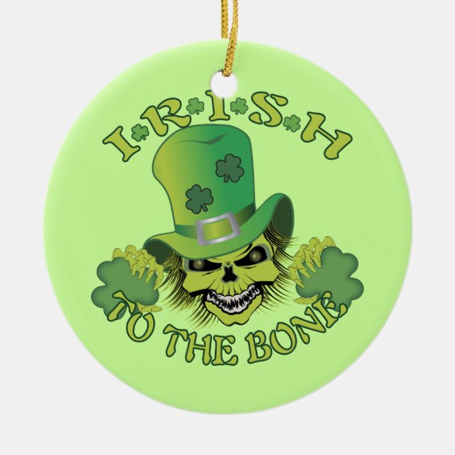 Irish Skull Keramik Ornament (Vorne)