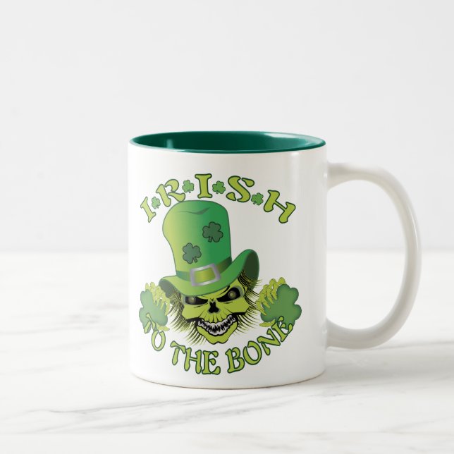 Irish Skull Zweifarbige Tasse (Rechts)