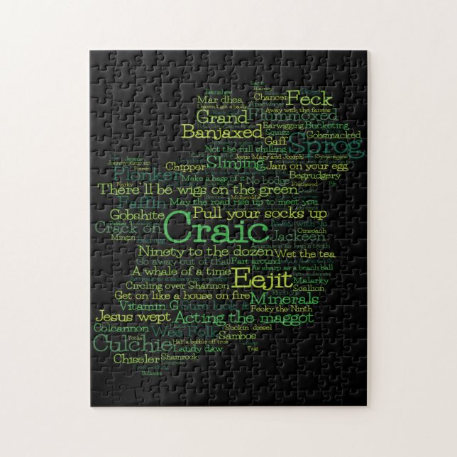 Irish Slang Word Art Map Jigsaw Puzzle (Vertikal)