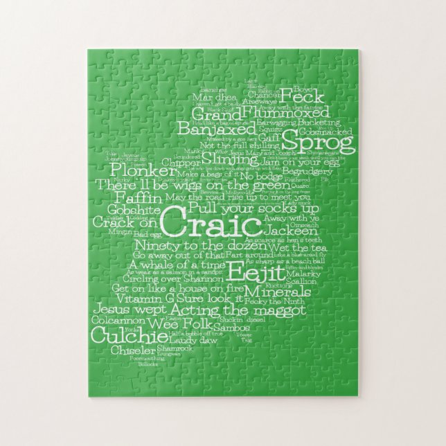 Irish Slang Word Art Map Jigsaw Puzzle (Vertikal)