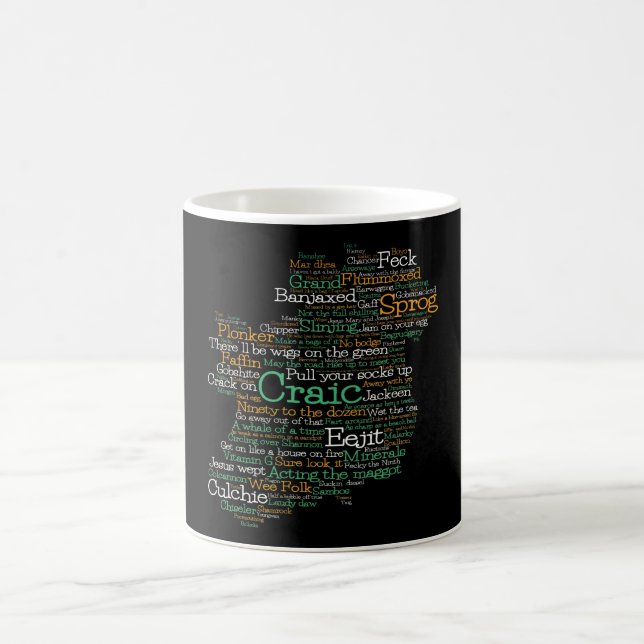 Irish Slang Word Art Map Kaffee Tasse (Mittel)