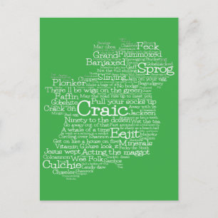 Irish Slang Word Art Map Postkarte