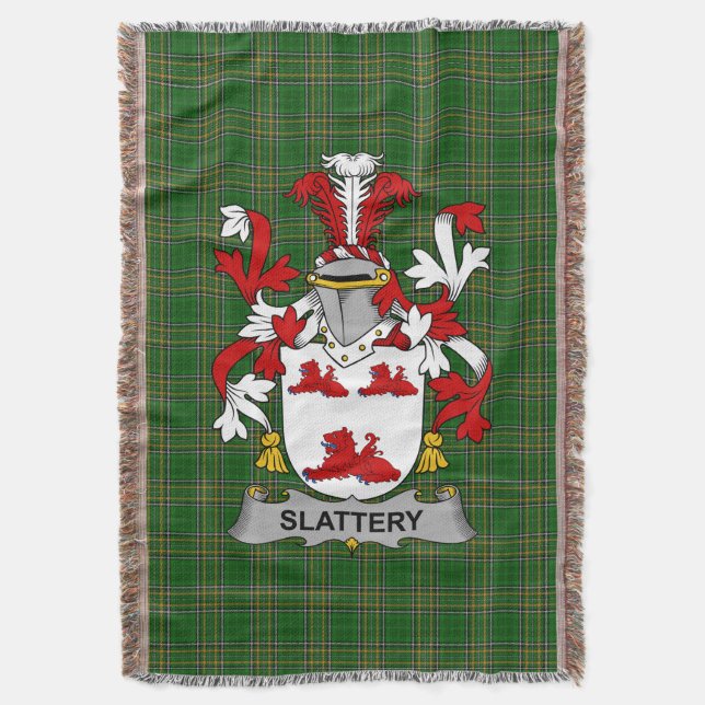 Irish Slattery oder O_Slattery Coat of Arms Family Decke (Vorderseite Vertikal)