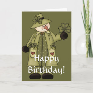 Irish Snowman d3 Happy März Birthday Card Karte