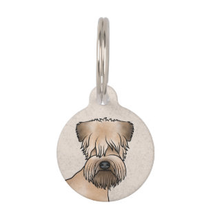 Irish Soft Coated Wheaten Terrier Cartoon Dog Head Haustiermarke