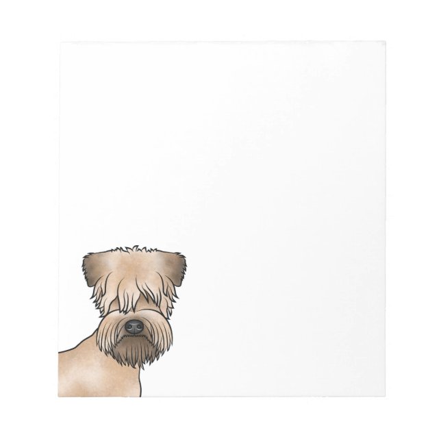 Irish Soft Coated Wheaten Terrier Cartoon Dog Head Notizblock (Vorderseite)