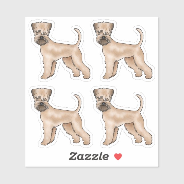 Irish Soft Coated Wheaten Terrier Niedlich Cartoon Aufkleber (Blatt)