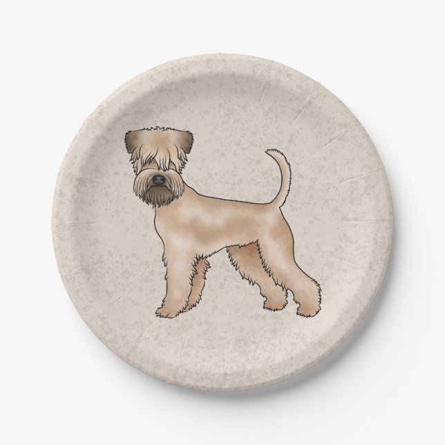 Irish Soft Coated Wheaten Terrier Niedlich Hund Be Pappteller (Vorderseite)