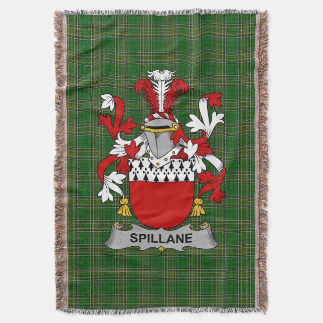 Irish Spillane oder O_Spillane Coat of Arms Family Decke (Vorderseite Vertikal)