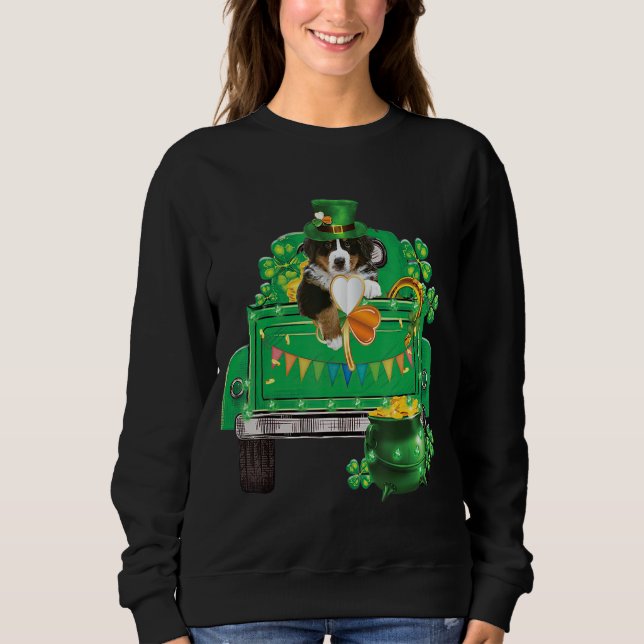 Irish St bernard St Patrick's Day Funny Leprechaun Sweatshirt (Vorderseite)