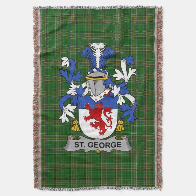 Irish St. George Coat of Arms Familienwappen Irlan Decke (Vorderseite Vertikal)