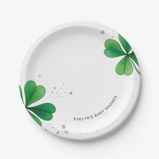Irish St. Patrick's Day Baby Shower Pappteller (Vorderseite)