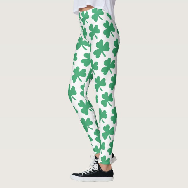 Irish St Patricks Day Green Kleeblatt Pattern Leggings (Links)