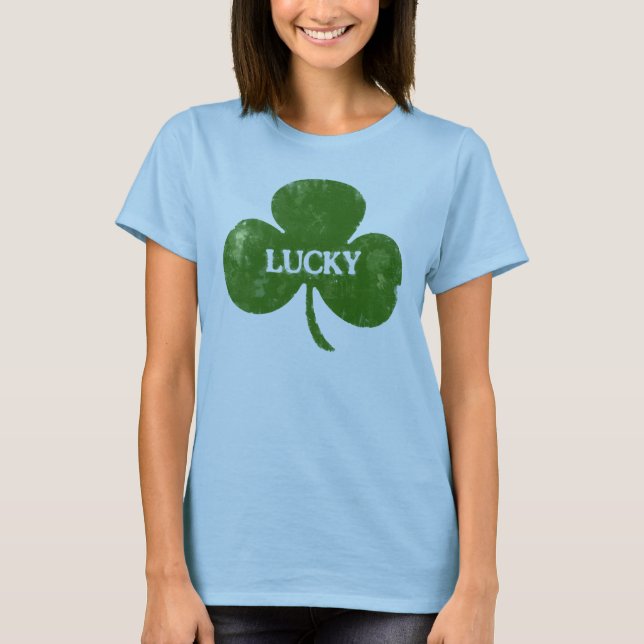 Irish St. Patrick's Day Grunge Clover T - Shirt (Vorderseite)