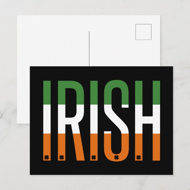 Irish St Patrick's Day Ireland Flag Kleeblatt Luck Postkarte (Vorne/Hinten)