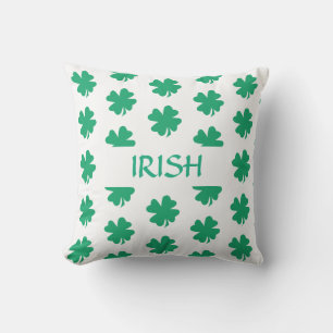 Irish St Patrick's Day Kleeblatt Leaf Muster Green Kissen