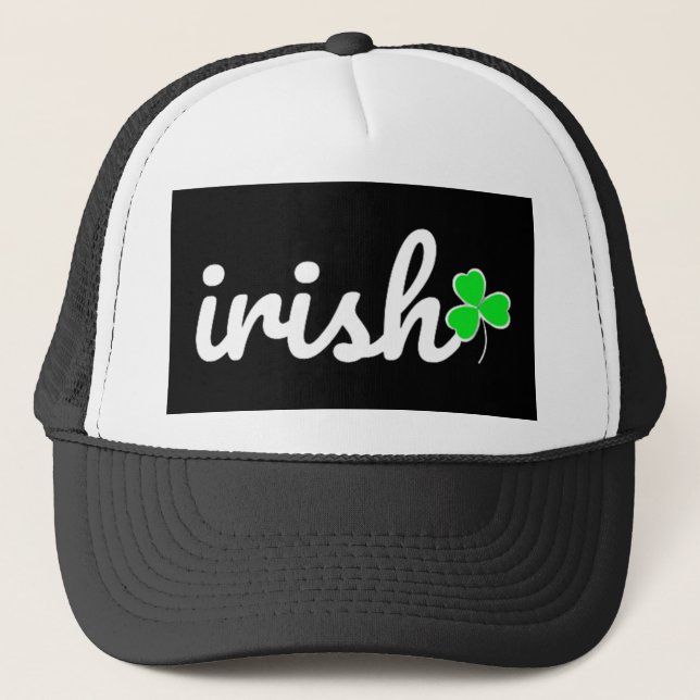 Irish St. Patrick's Day Lucky Kleeblatt Truckerkappe (Vorderseite)