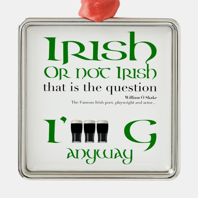 Irish St Patrick's Day MSqO Ornament Aus Metall (Vorne)