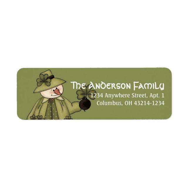 Irish St. Patrick's Day Snowman Address Labels d3 (Vorne)