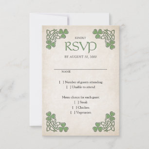 Irish St. Patrick's Wedding RSVP Karte