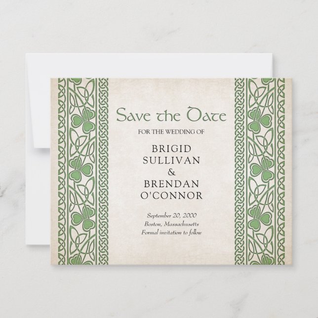 Irish St. Patrick's Wedding Save The Date (Vorderseite)
