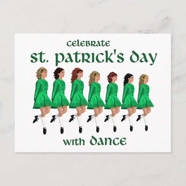 Irish Step Dance feiert St. Patrick's Day Postkarte (Vorderseite)