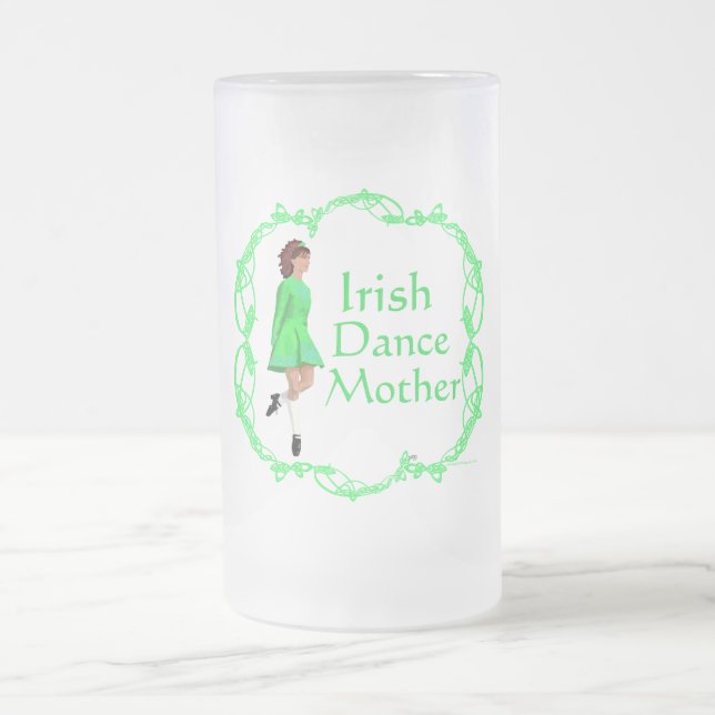 Irish Step Dance Mother - Green Mattglas Bierglas (Mittel)