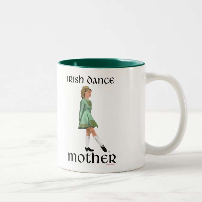 Irish Step Dance Mother - Green Zweifarbige Tasse (Rechts)